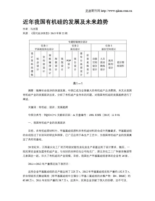 近年我国有机硅的发展及未来趋势