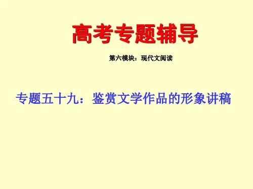 原创高考语文复习备考精品课件 考纲解读鉴赏文学作品的形象讲稿公开课