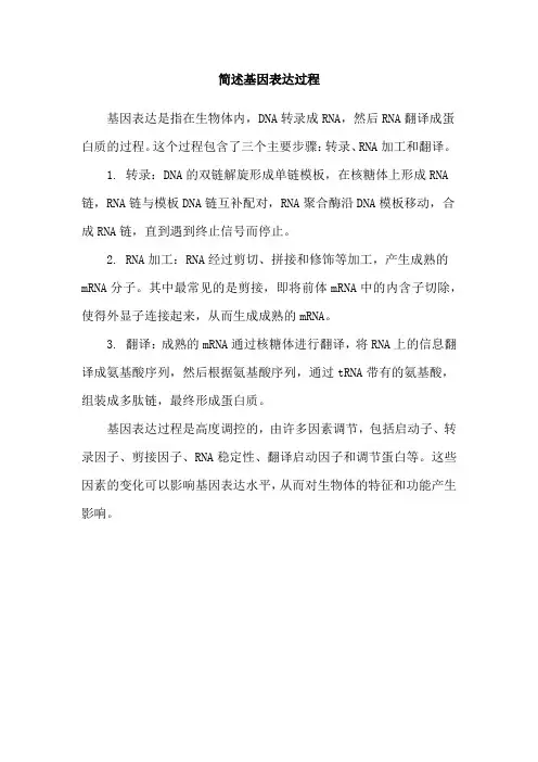 简述基因表达过程