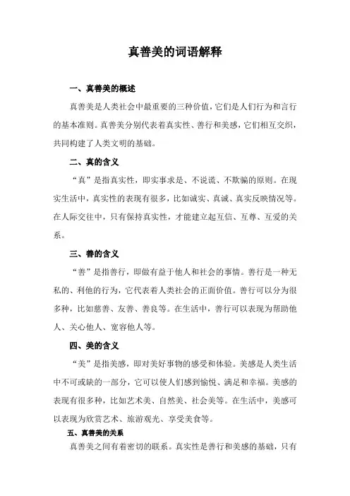 真善美的词语解释