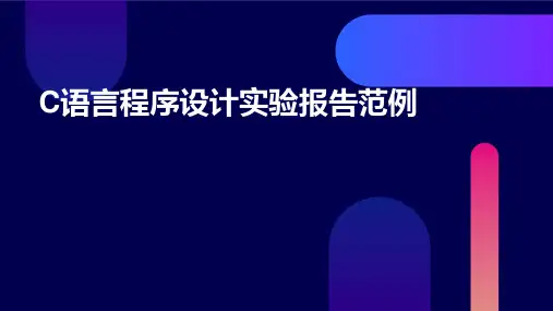 C语言程序设计实验报告范例2024新版