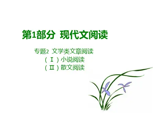 2017新版高考语文一轮专题复习课件A版专题2.文学类文章阅读(小说阅读) (共35张PPT)