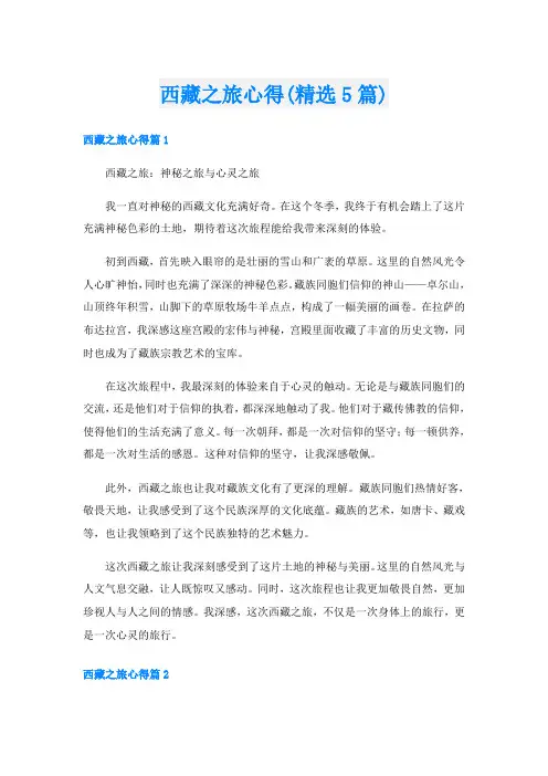 西藏之旅心得(精选5篇)
