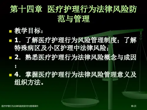 医疗护理行为法律风险的防范与管理课件