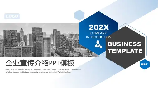 202X年简约蓝色商务企业宣传介绍PPT模板