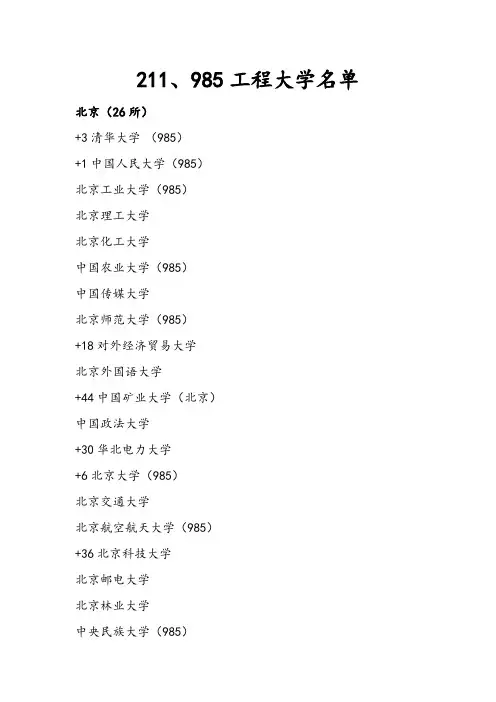 211、985工程大学名单及工商管理专业排名