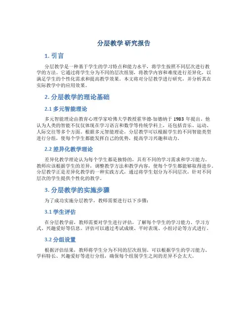 分层教学 研究报告