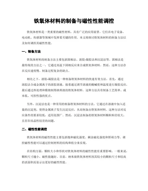 铁氧体材料的制备与磁性性能调控