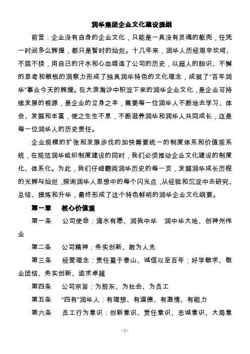 润华集团企业文化建设提纲(6)