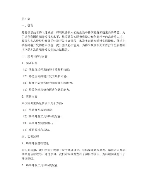 终端开发实训报告总结(3篇)