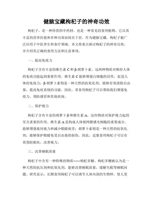 健脑宝藏枸杞子的神奇功效