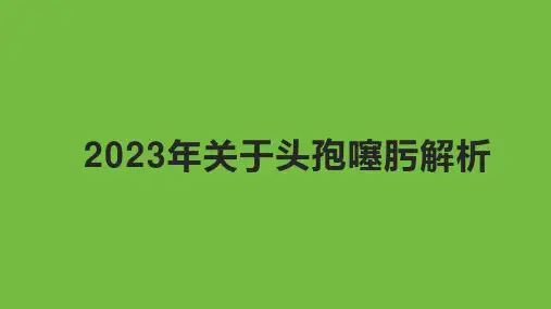 2023年关于头孢噻肟解析