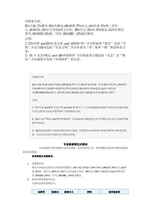 检索技巧