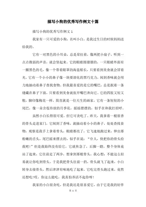 描写小狗的优秀写作例文十篇
