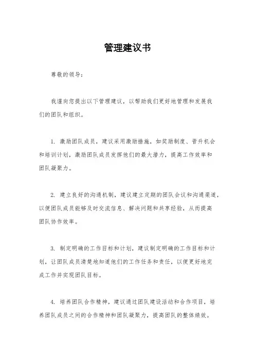 管理建议书