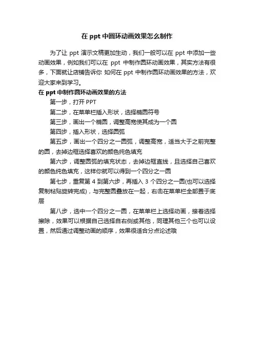 在ppt中圆环动画效果怎么制作