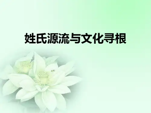 《姓氏源流与文化寻根》PPT课件