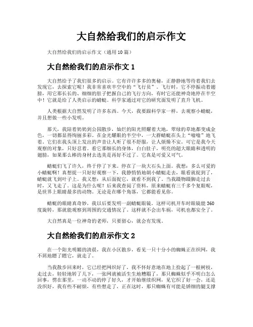大自然给我们的启示作文