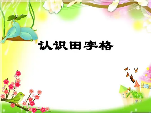 认识田字格及基本笔画ppt