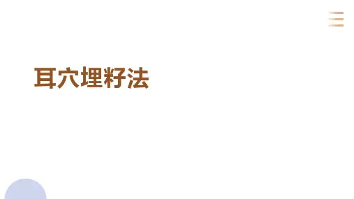 《中医常用护理技术基础》课件——任务七 耳穴埋籽法