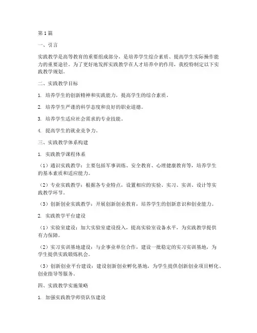 学校实践教学规划(3篇)