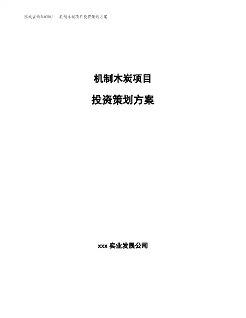 机制木炭项目投资策划方案范文