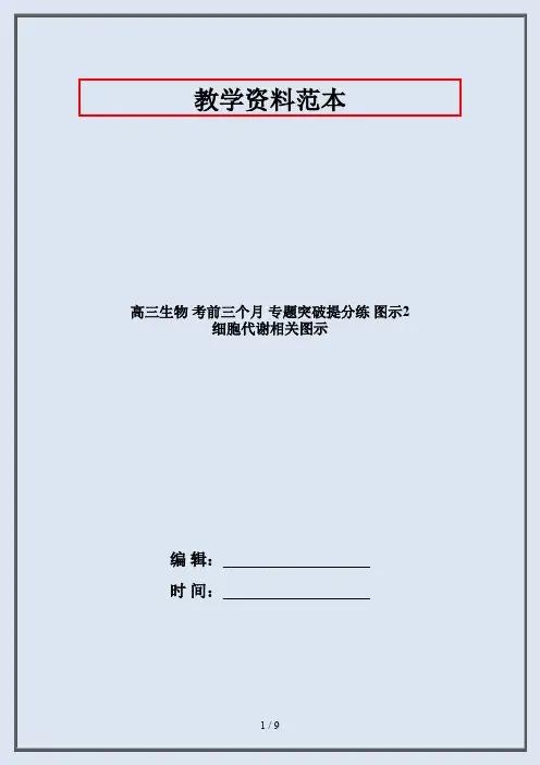 高三生物 考前三个月 专题突破提分练 图示2 细胞代谢相关图示