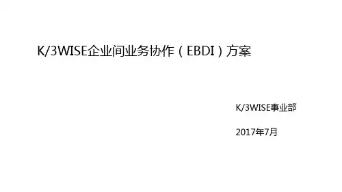 金蝶K3 WISE企业间业务协作(EBDI)方案[优质ppt]