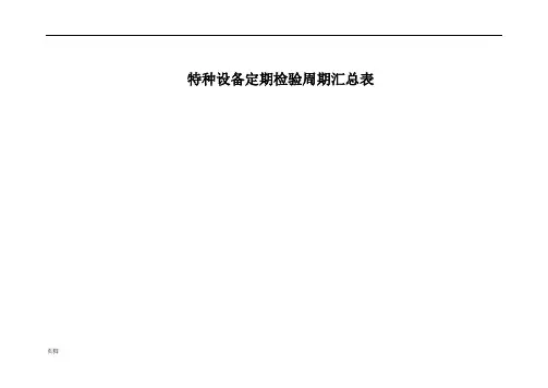 特种设备定期检验周期汇总表