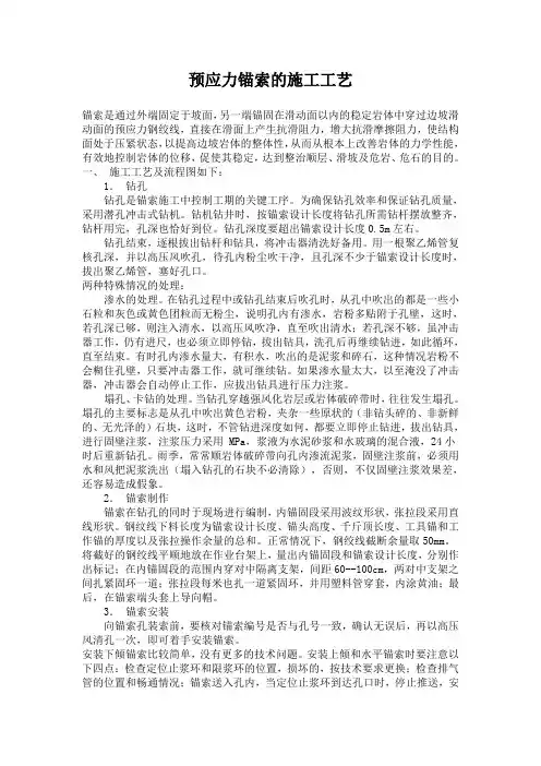 预应力锚索的施工工艺