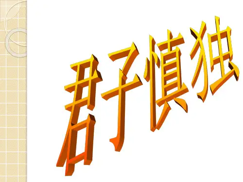 《大学》君子慎独