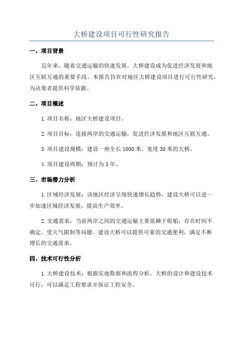 大桥建设项目可行性研究报告