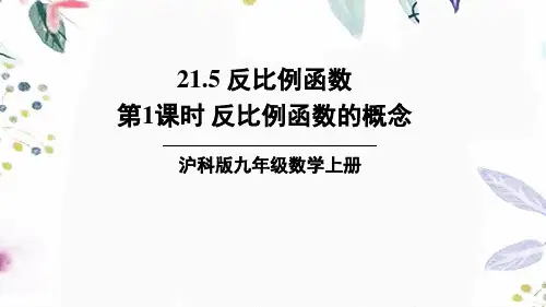 数学沪科版九年级(上册)第1课时反比例函数的概念