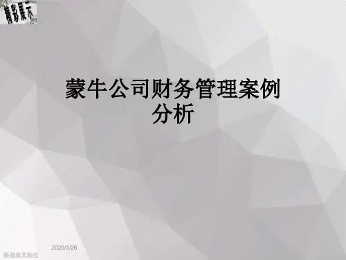 蒙牛公司财务管理案例分析