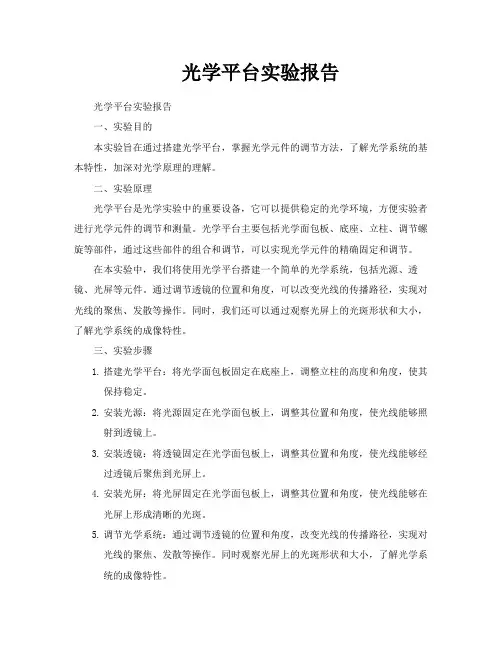 光学平台实验报告