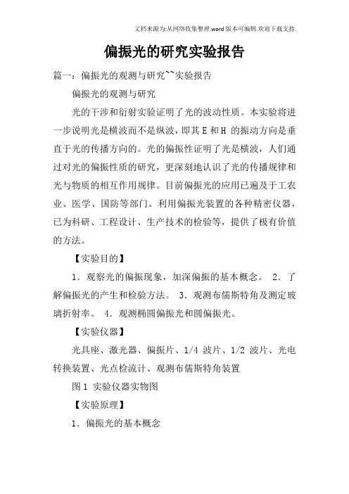 偏振光的研究实验报告