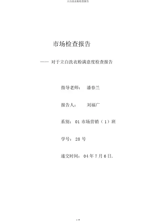 立白洗衣粉调查报告