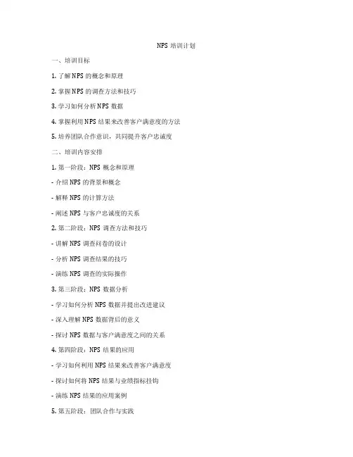 NPS培训计划