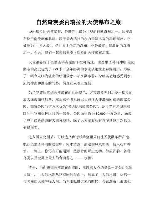 自然奇观委内瑞拉的天使瀑布之旅