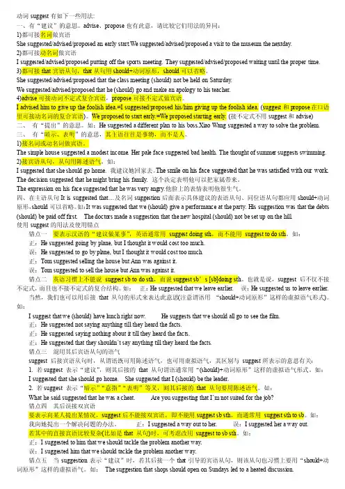 suggest用法
