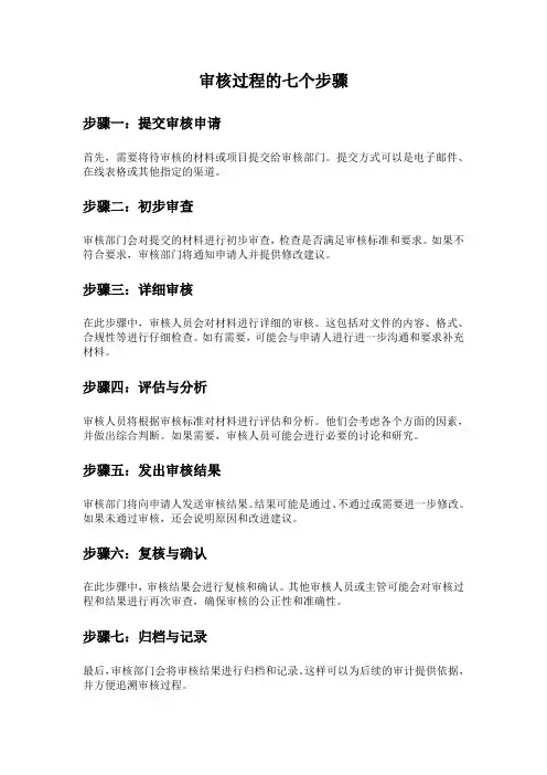 审核过程的七个步骤