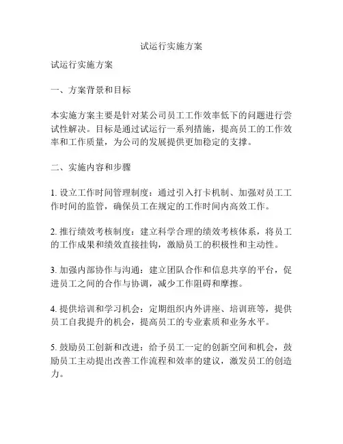 试运行实施方案