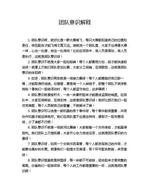 团队意识解释