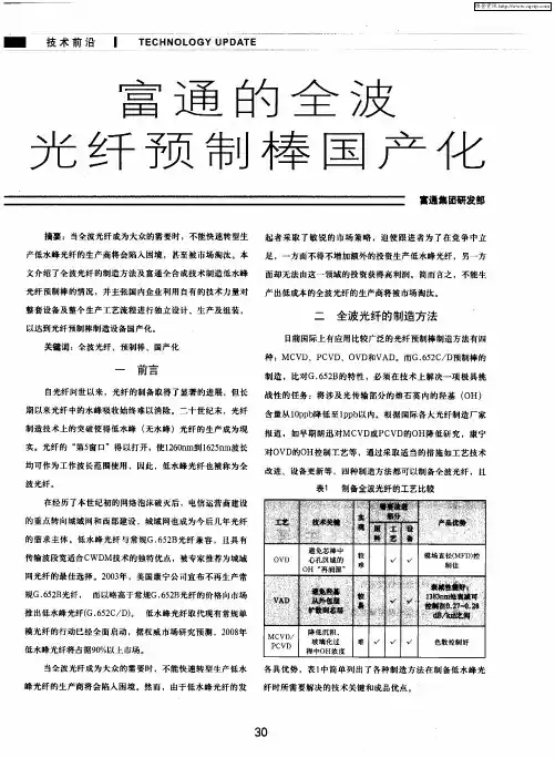 富通的全波光纤预制棒国产化