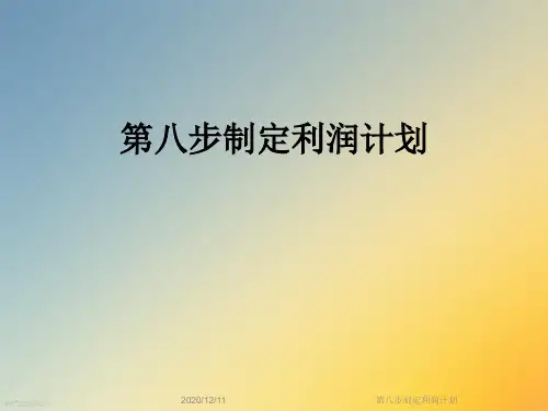 第八步制定利润计划