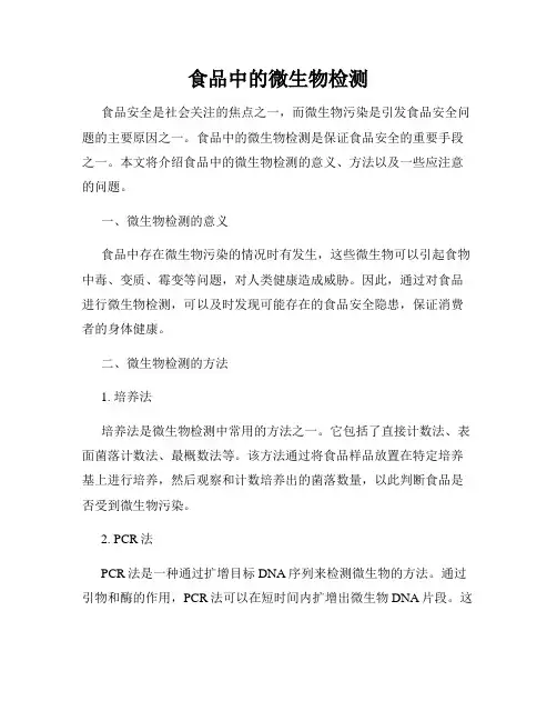 食品中的微生物检测