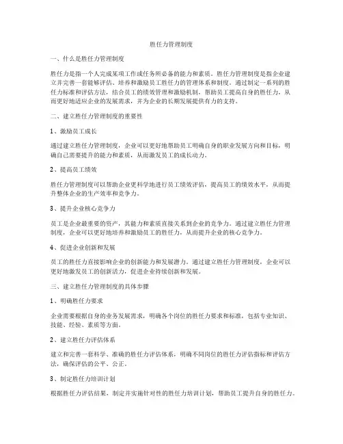 胜任力管理制度