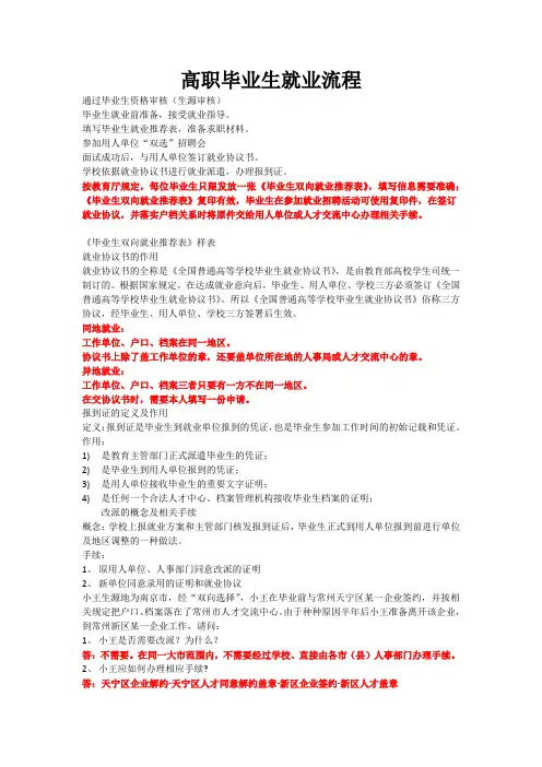 高职毕业生就业流程