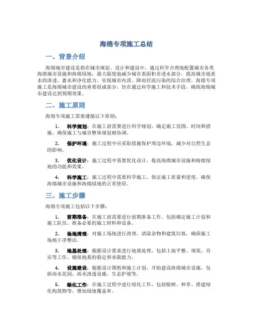 海绵专项施工总结