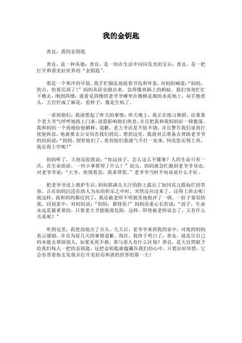 我的金钥匙作文